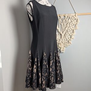 Betsey Adam Black Lace Women's Dress Size 10 Medium Holiday Classic LBD